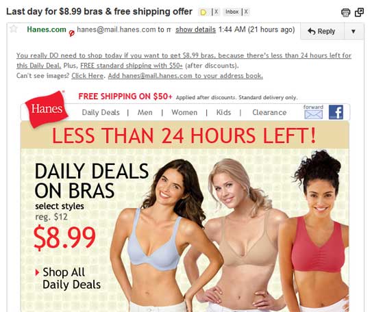 Hanes.com E-mail Targeting